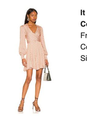 Free People It Takes Two Sleeve Mini Dress in Ivory Combo size M